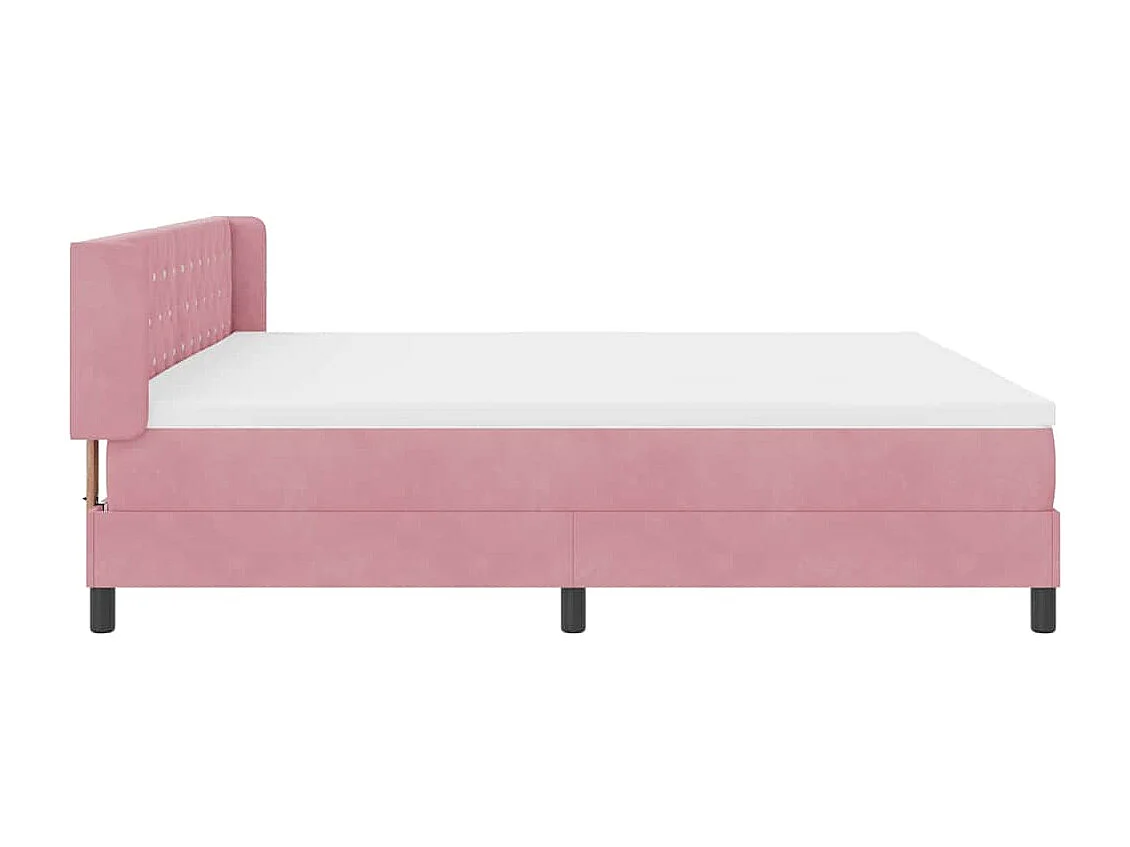 Cama con Somier y Colchón Negra 100x200 cm Terciopelo Rosa