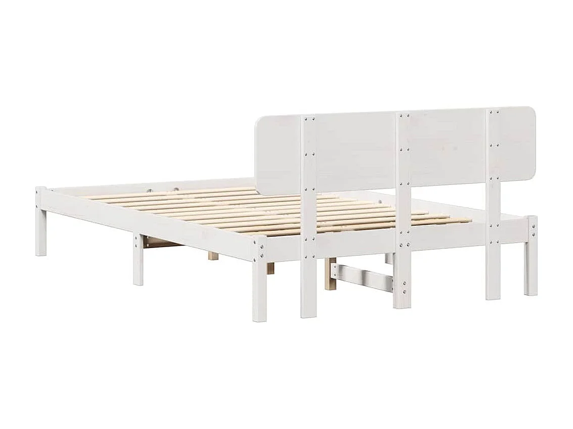 Cadre de lit avec tête de lit Blanc 135 x 190 cm
