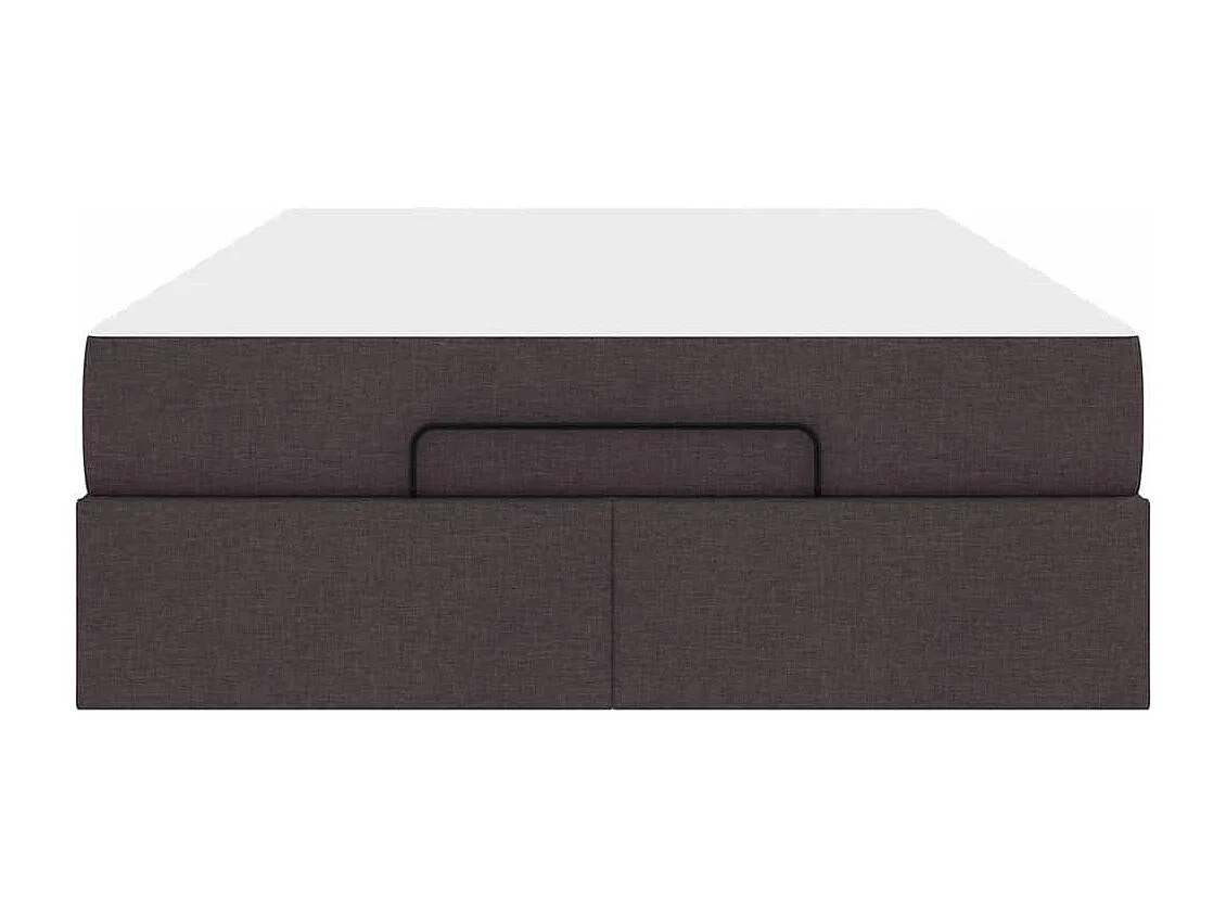 Estructura de cama con colchón Marrón oscuro 120 x 190 cm tela