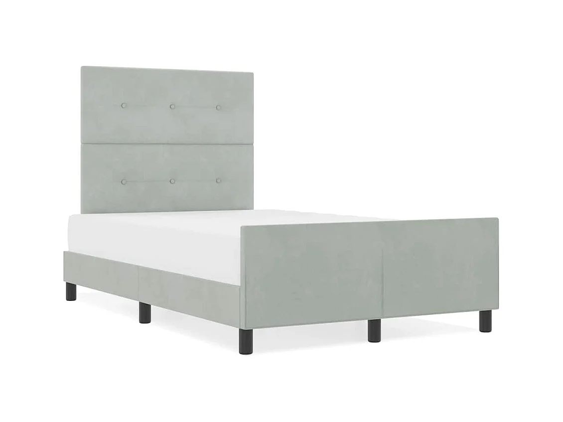 Estrutura da Cama Cinzento-claro 120 x 200 cm Veludo