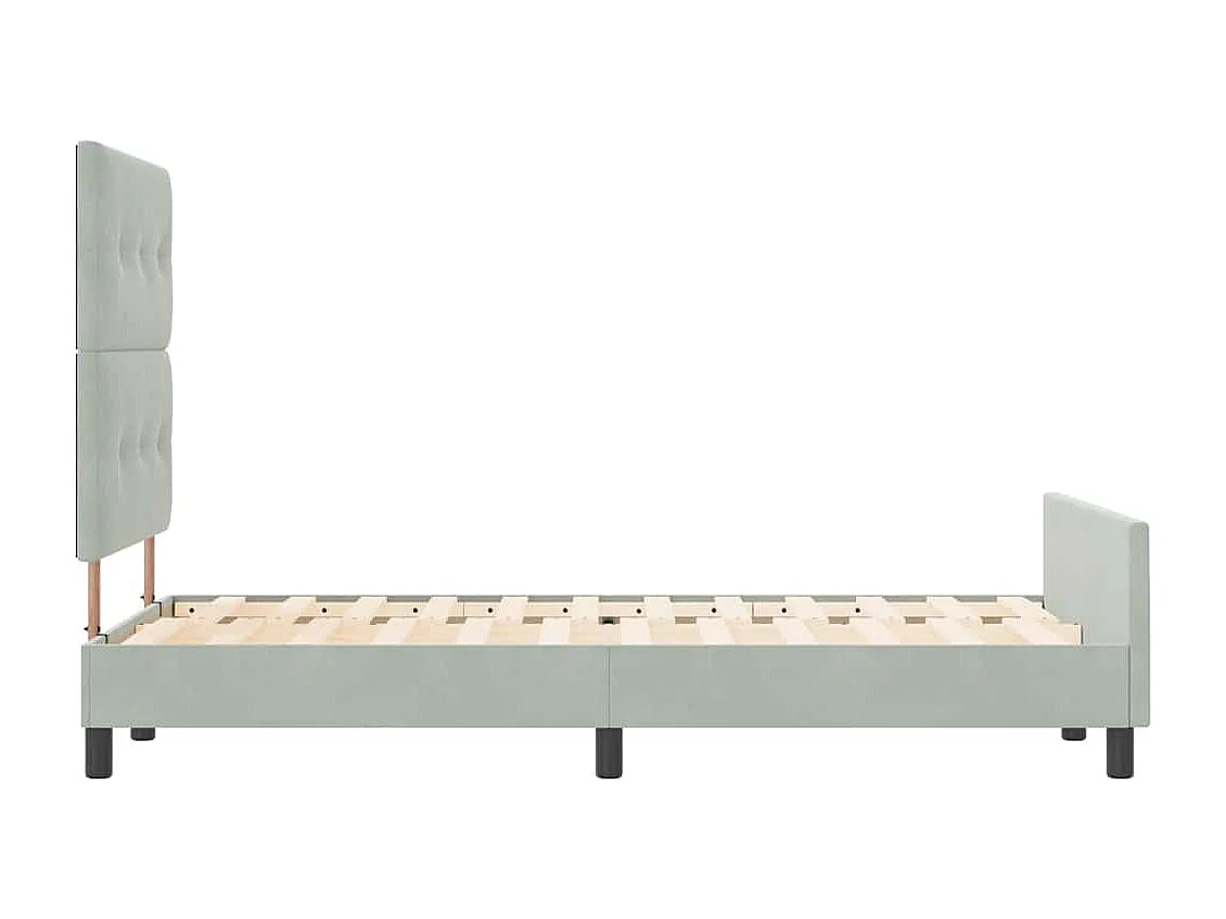Estrutura da Cama Cinzento-claro 120 x 200 cm Veludo