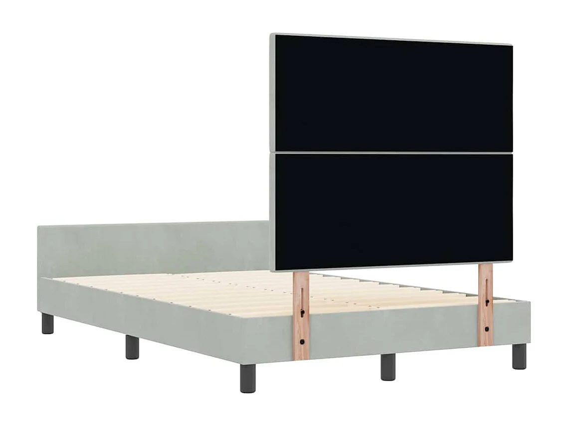 Estrutura da Cama Cinzento-claro 120 x 200 cm Veludo