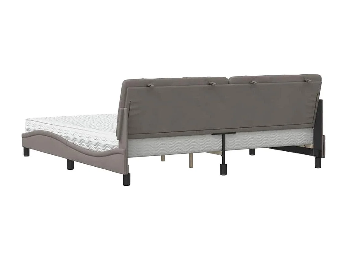 Cadre de lit avec matelas taupe 200x200 cm tissu