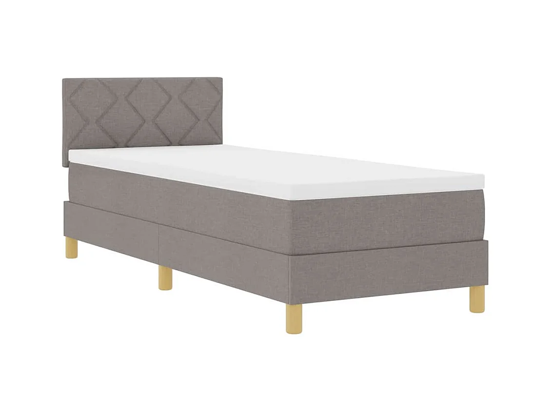 Cadre de lit avec matelas avec matelas Taupe 80 x 200 cm tissu