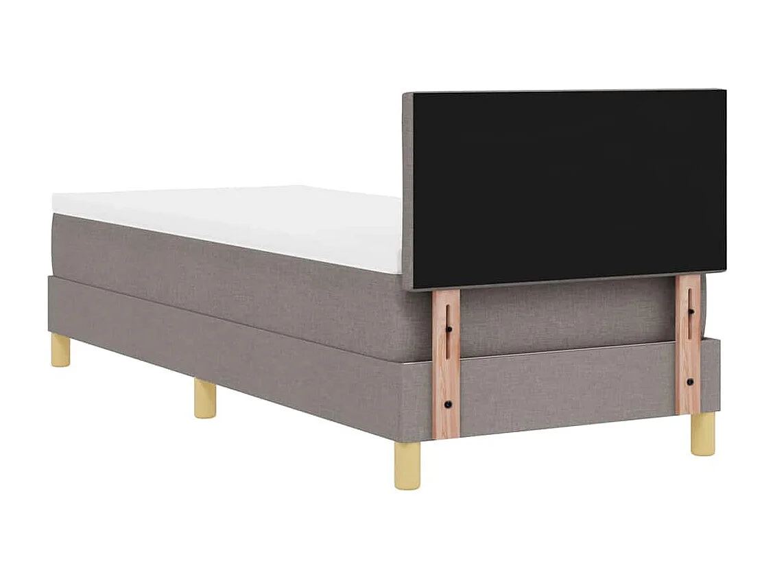 Cadre de lit avec matelas avec matelas Taupe 80 x 200 cm tissu