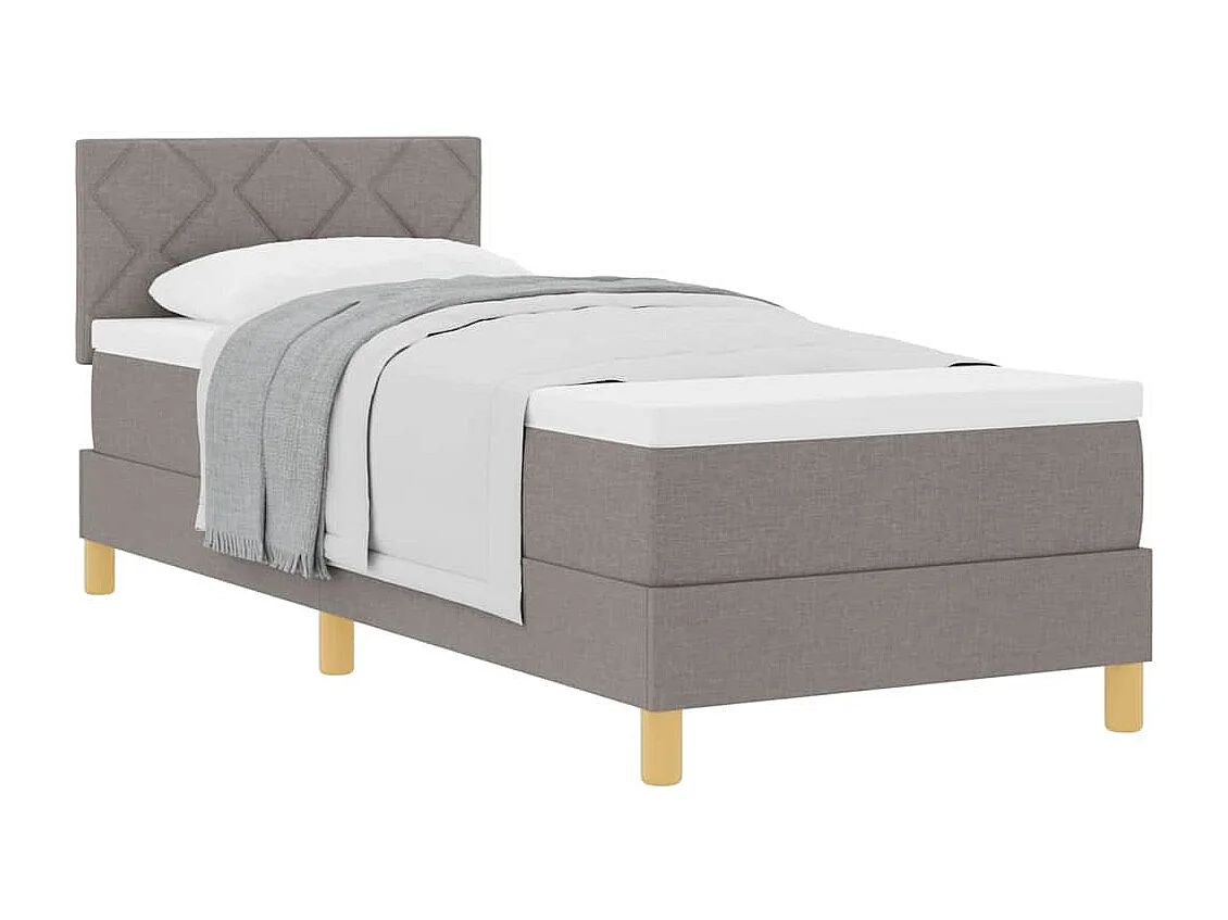 Cadre de lit avec matelas avec matelas Taupe 80 x 200 cm tissu