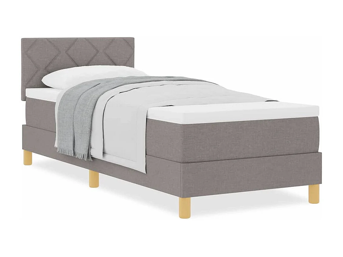 Cadre de lit avec matelas avec matelas Taupe 80 x 200 cm tissu