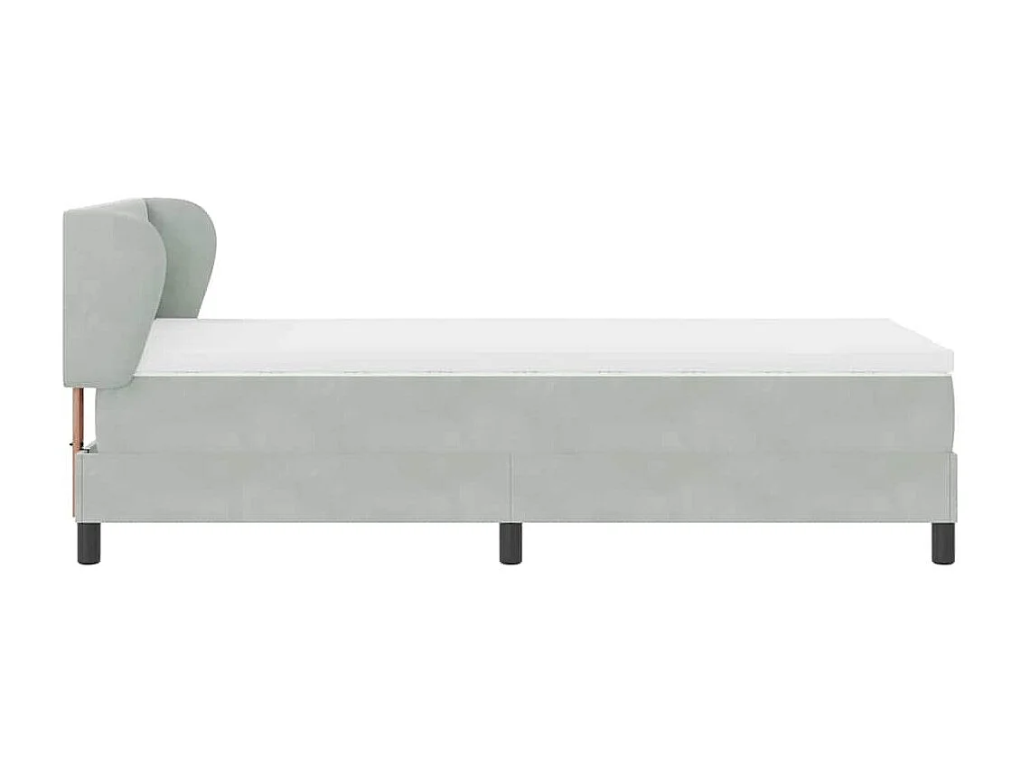 Cadre de lit avec matelas gris foncé 80x200 cm en velours