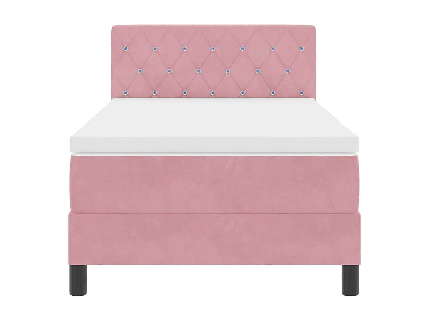 Cadre de lit avec matelas Rose 90 x 190 cm Velours