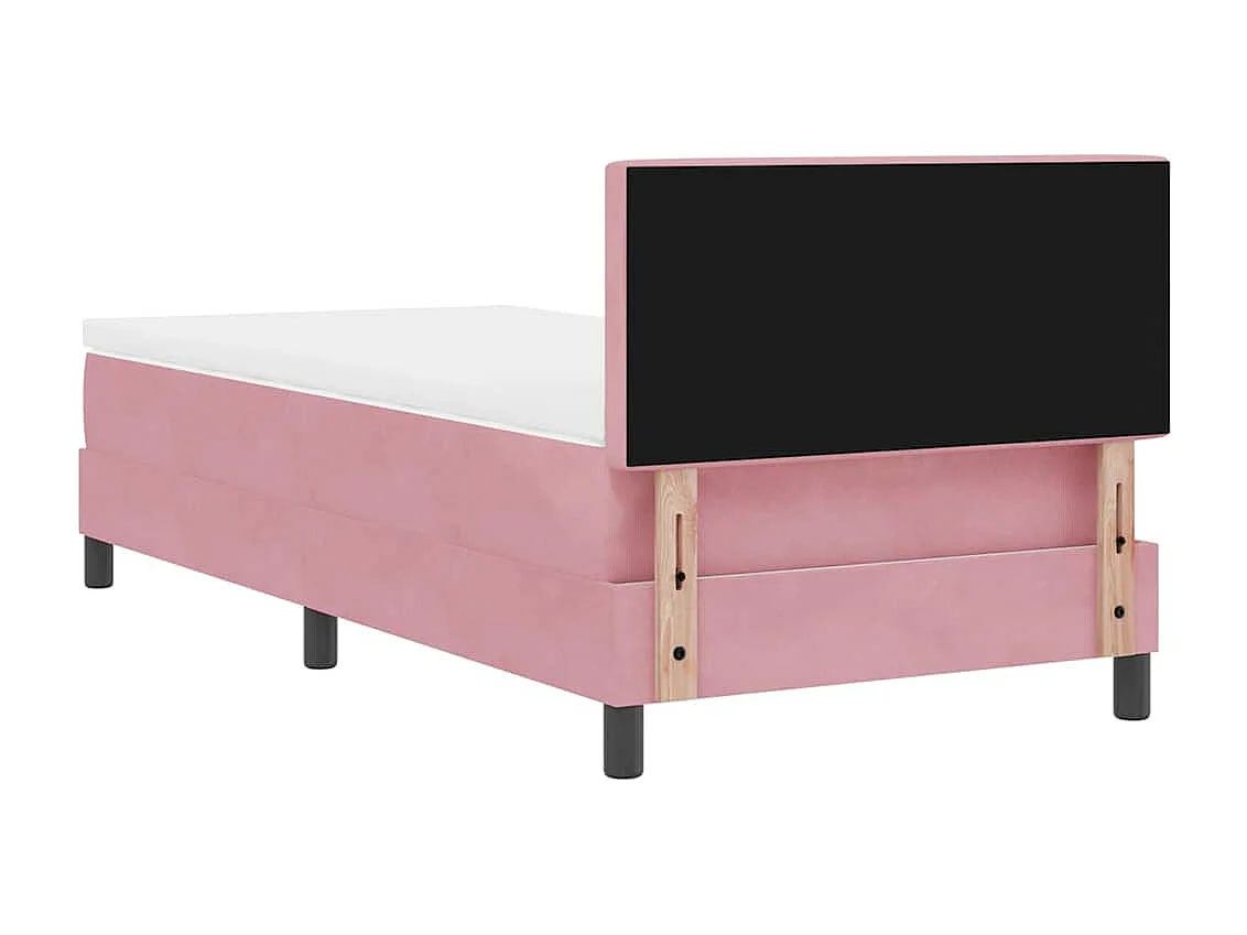 Cadre de lit avec matelas Rose 90 x 190 cm Velours