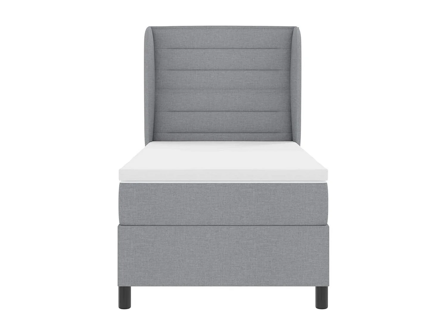 Cadre de lit avec matelas Gris clair 80 x 200 cm tissu