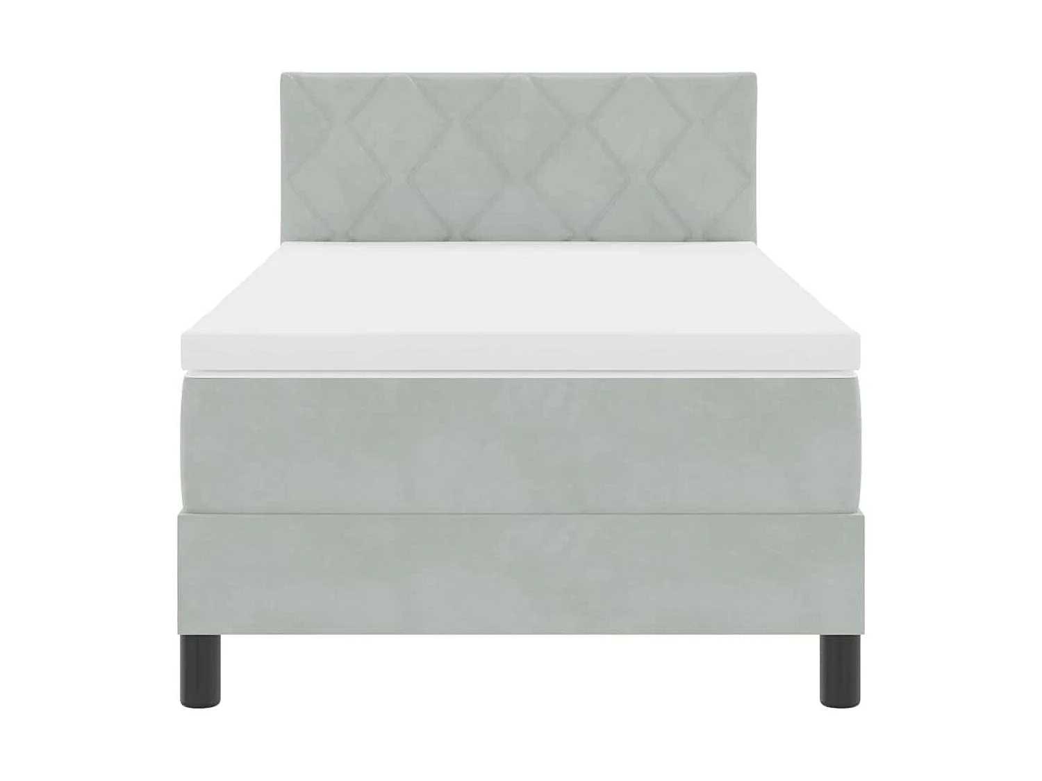 Cadre de lit avec matelas Gris clair 100 x 200 cm tissu