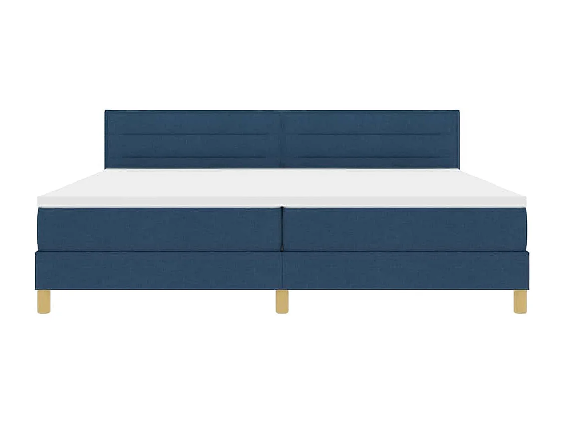 Cama box spring con colchón con colchón Azul 200 x 200 cm tela