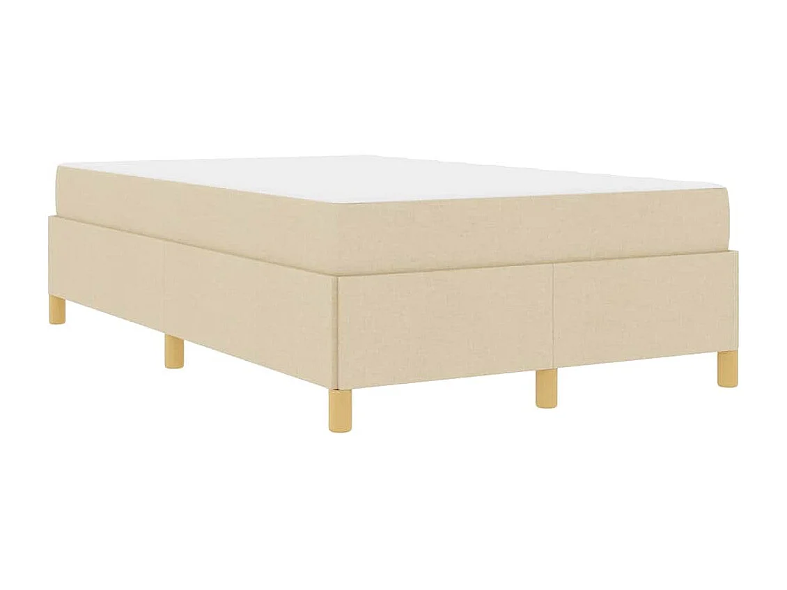Cama tipo Box Spring Blanco y Crema 120 x 190 cm Poliéster