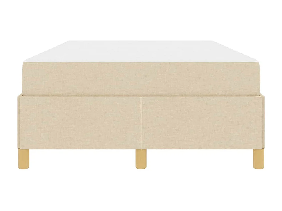 Cama tipo Box Spring Blanco y Crema 120 x 190 cm Poliéster