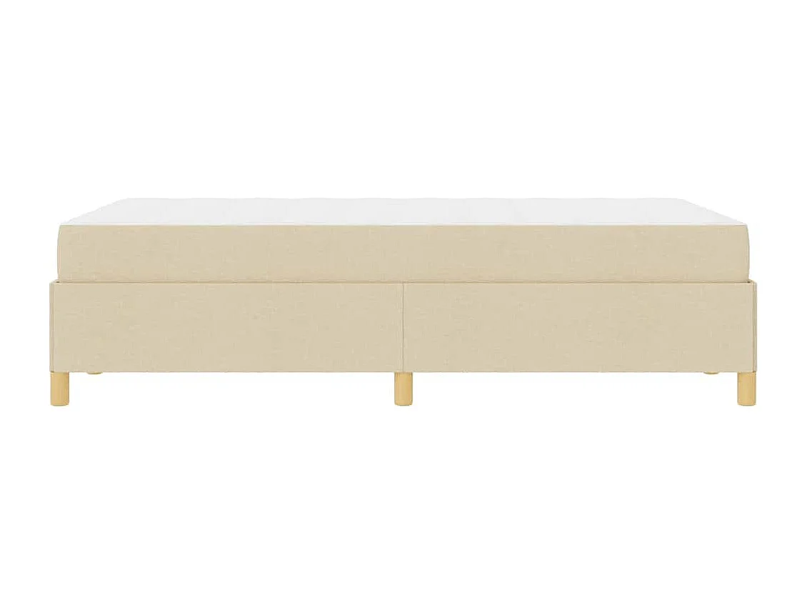 Cama tipo Box Spring Blanco y Crema 120 x 190 cm Poliéster