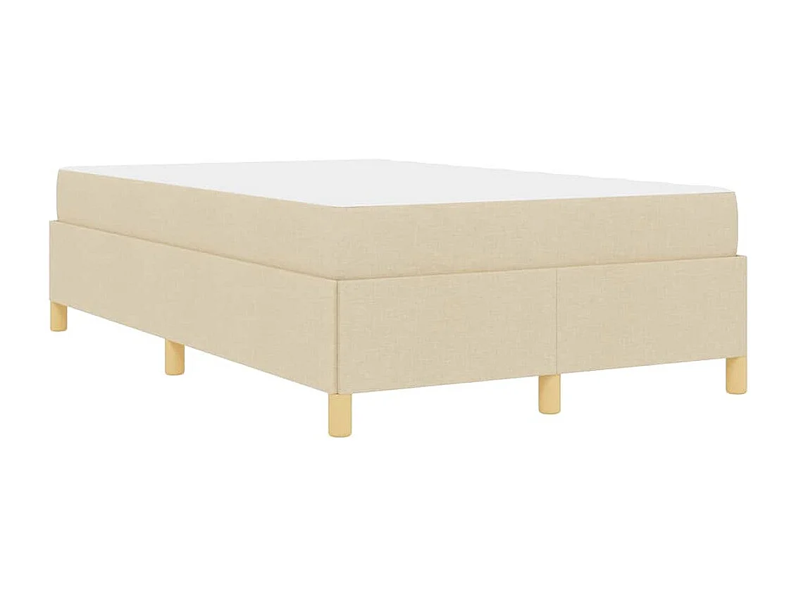 Cama tipo Box Spring Blanco y Crema 120 x 190 cm Poliéster