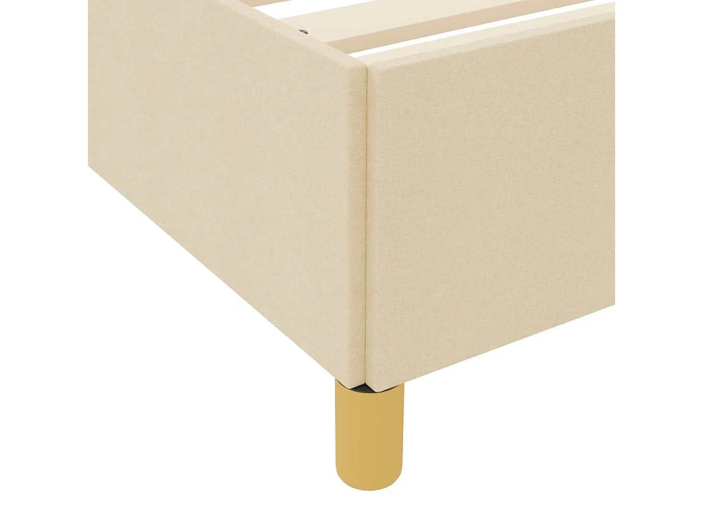 Cama tipo Box Spring Blanco y Crema 120 x 190 cm Poliéster