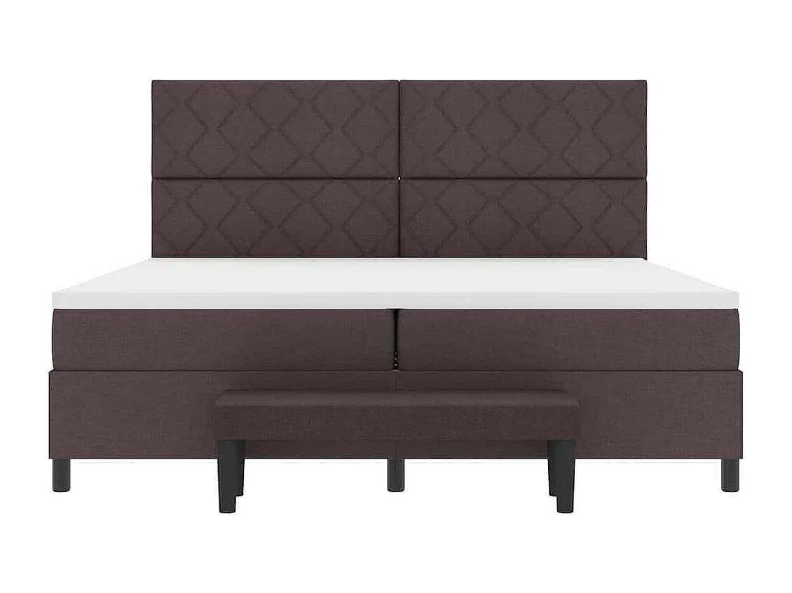 Cama tipo Box Spring Marrón Oscuro 200 x 200 cm tela