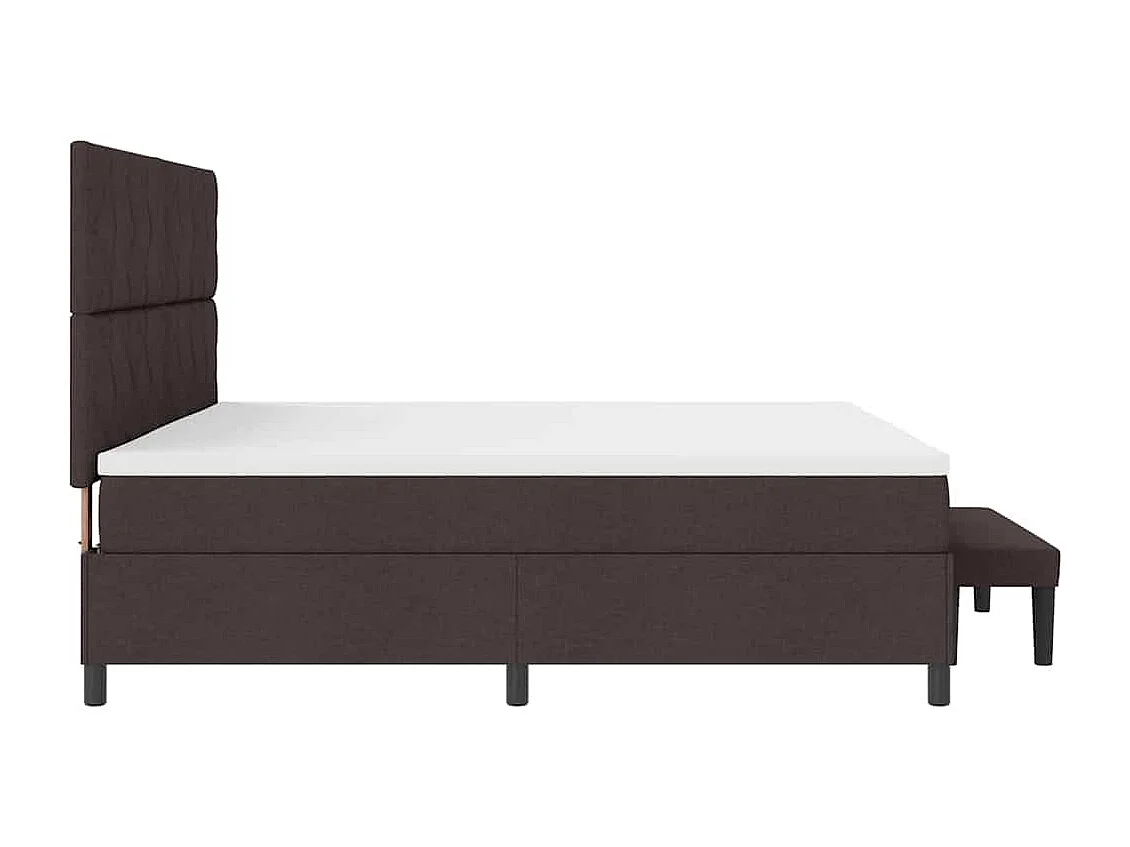 Cama tipo Box Spring Marrón Oscuro 200 x 200 cm tela