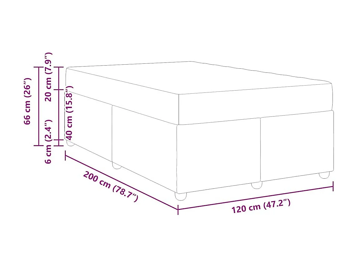Estructura de cama con colchón Negro 120 x 200 cm Terciopelo