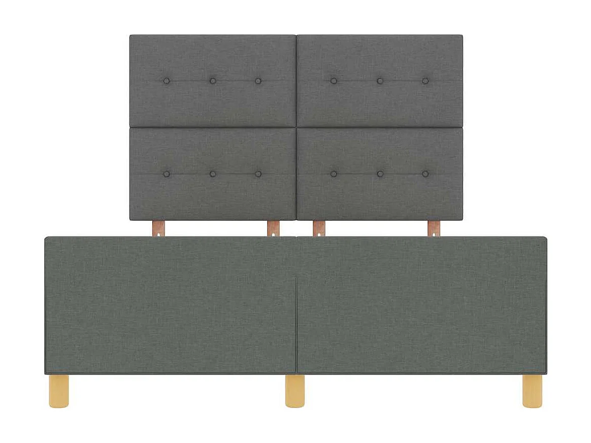 Estructura de cama con cabecera Gris oscuro 160 x 200 cm tela