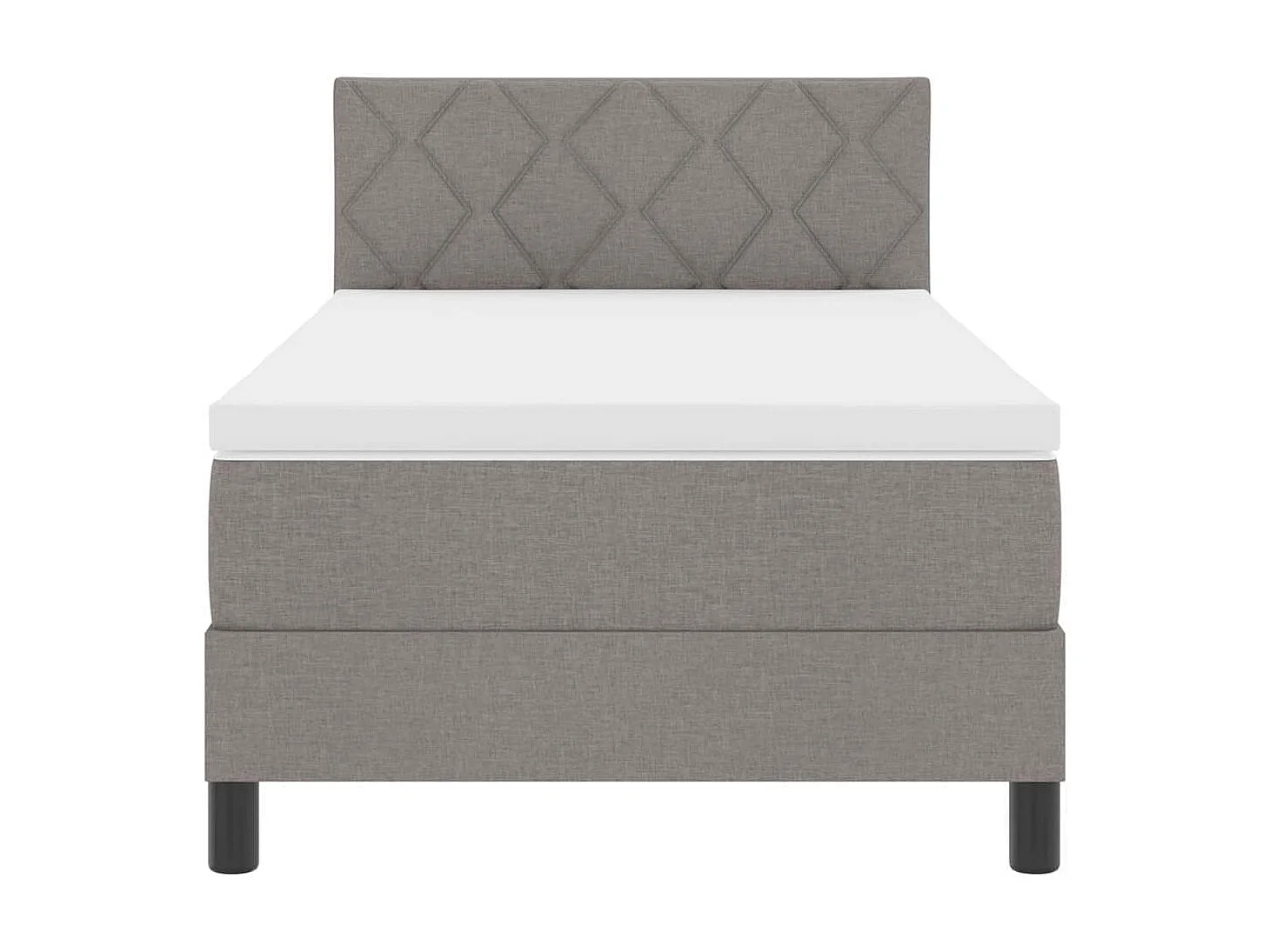 Boxspring bed met matras met hoofdeinde Taupe 100 x 200 cm Stof