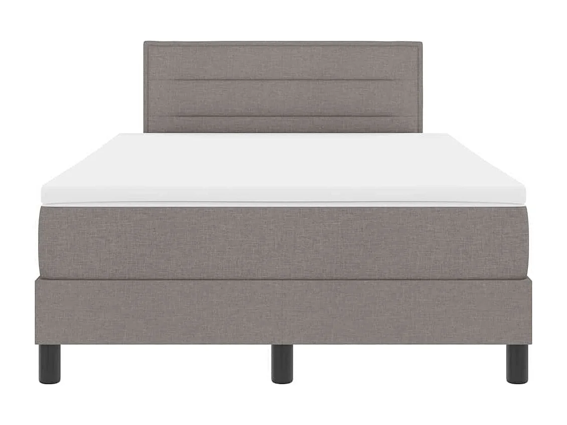 Cama tipo Box Spring con colchón Taupé 120 x 190 cm tela
