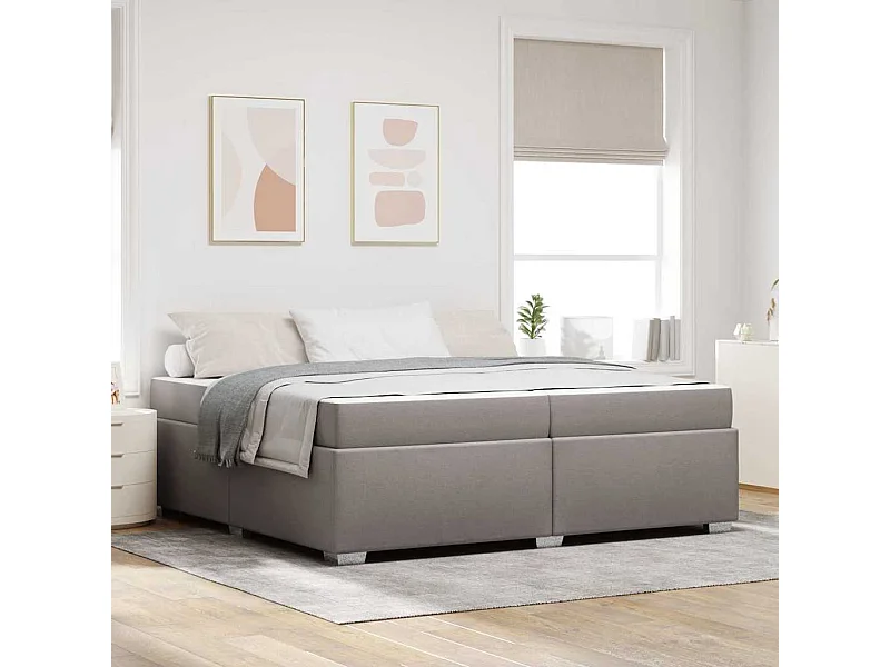 Cadre de lit Taupe 200 x 200 cm tissu