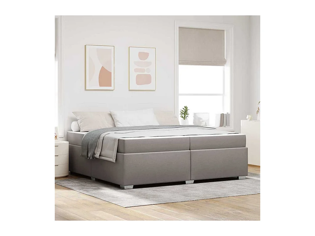Cadre de lit Taupe 200 x 200 cm tissu