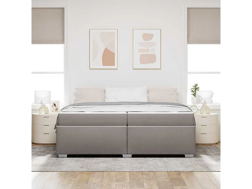 Estructura de cama Taupé 200 x 200 cm tela