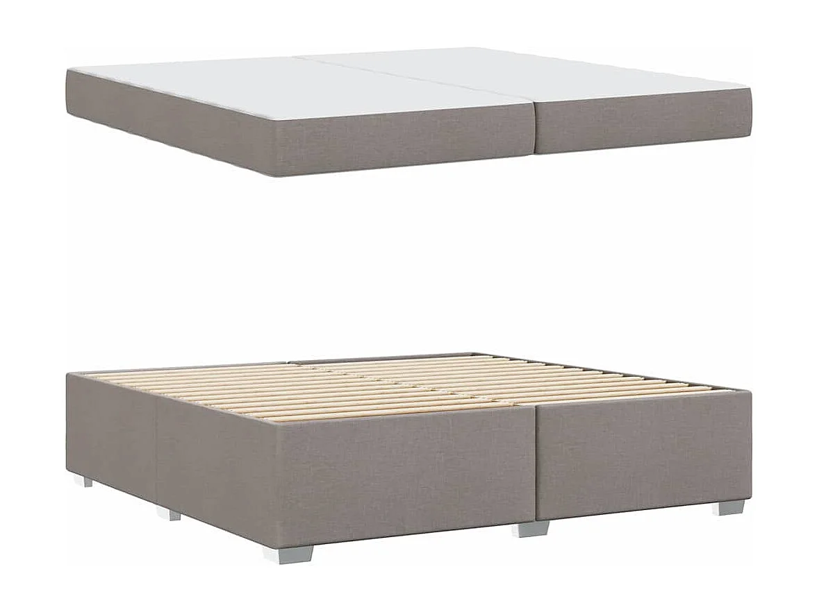 Estructura de cama Taupé 200 x 200 cm tela