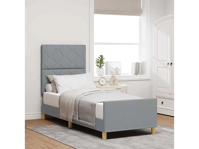 Estrutura da Cama Cinzento-claro 80 x 200 cm tecido