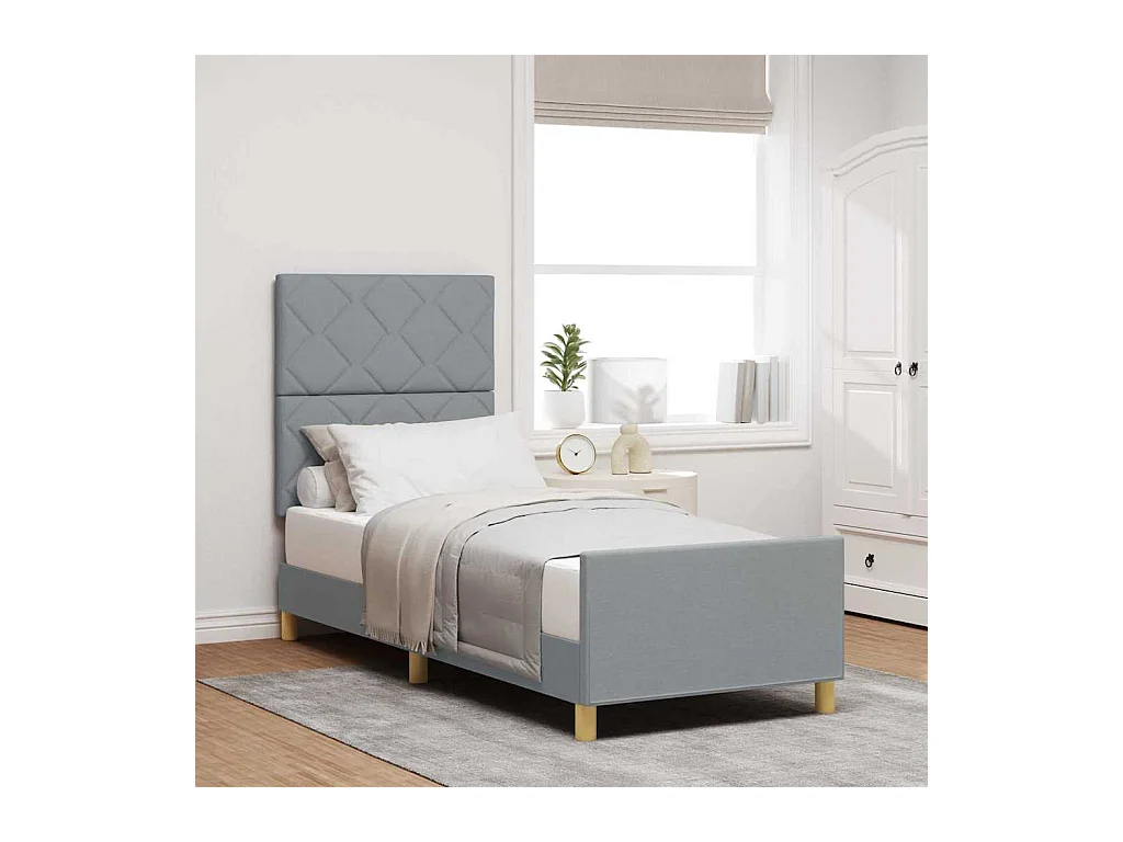 Estrutura da Cama Cinzento-claro 80 x 200 cm tecido