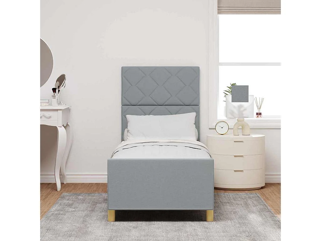 Estrutura da Cama Cinzento-claro 80 x 200 cm tecido