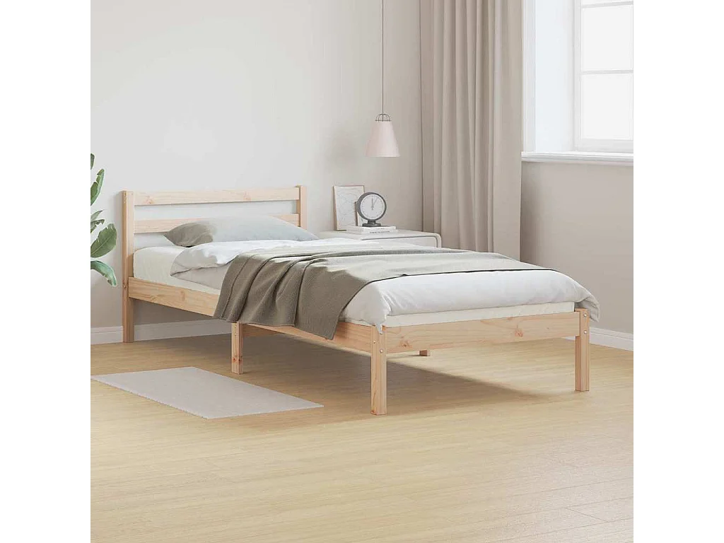 Cadre de lit Marron 210 x 80 cm Bois massif en pin