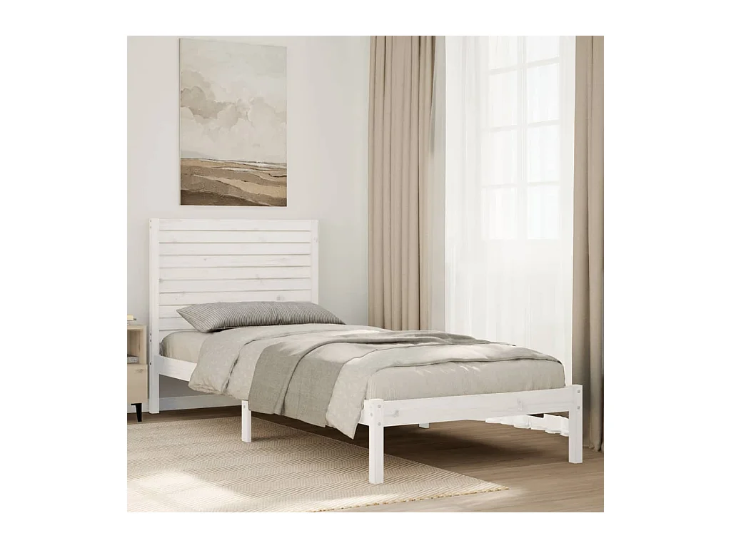 Cadre de lit extra long sans matelas 90x220 cm bois massif