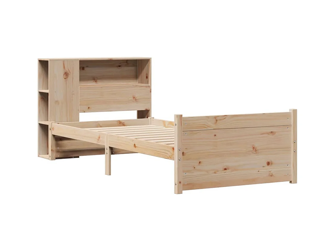 Lit bibliothèque sans matelas 90x200 cm bois de pin massif