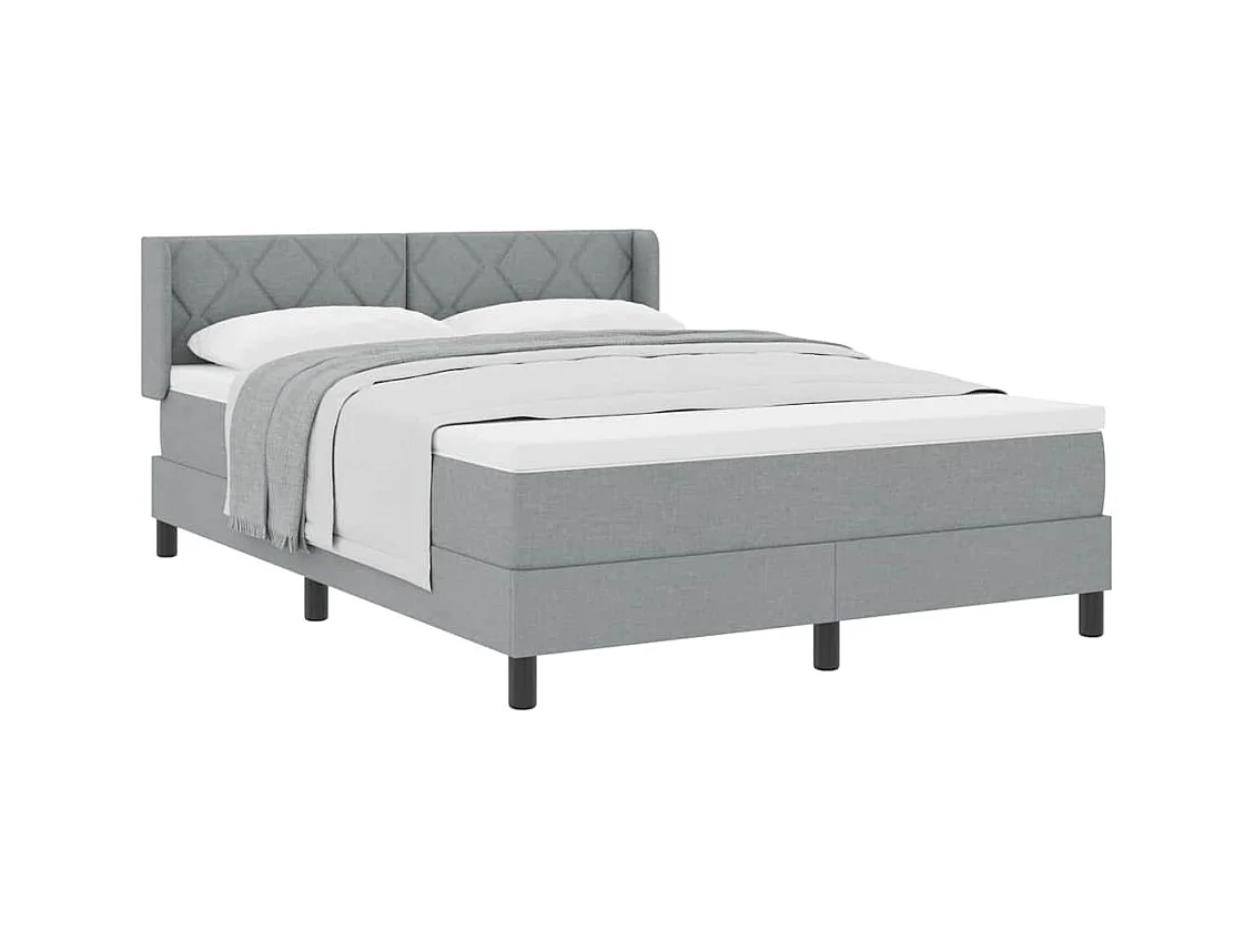Cadre de lit avec matelas avec matelas Gris clair 140 x 200 cm