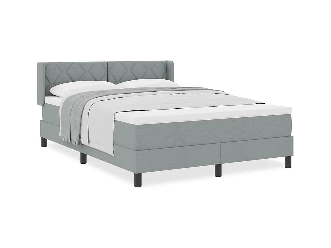 Cadre de lit avec matelas avec matelas Gris clair 140 x 200 cm