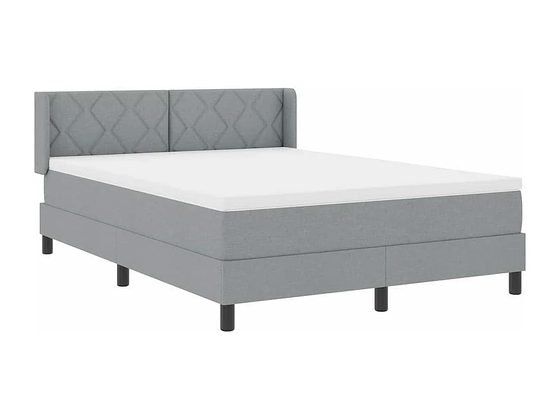 Cadre de lit avec matelas avec matelas Gris clair 140 x 200 cm