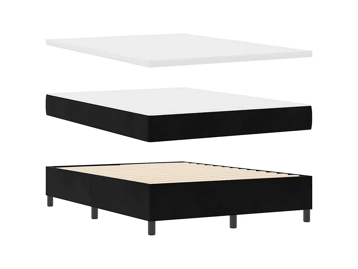 Cadre de lit avec matelas Noir 160 x 200 cm Velours