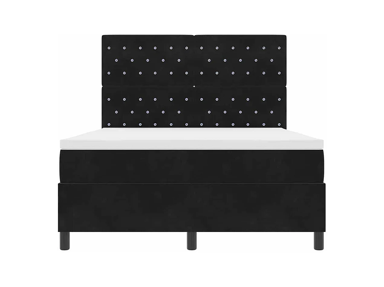 Cadre de lit avec matelas Noir 160 x 200 cm Velours