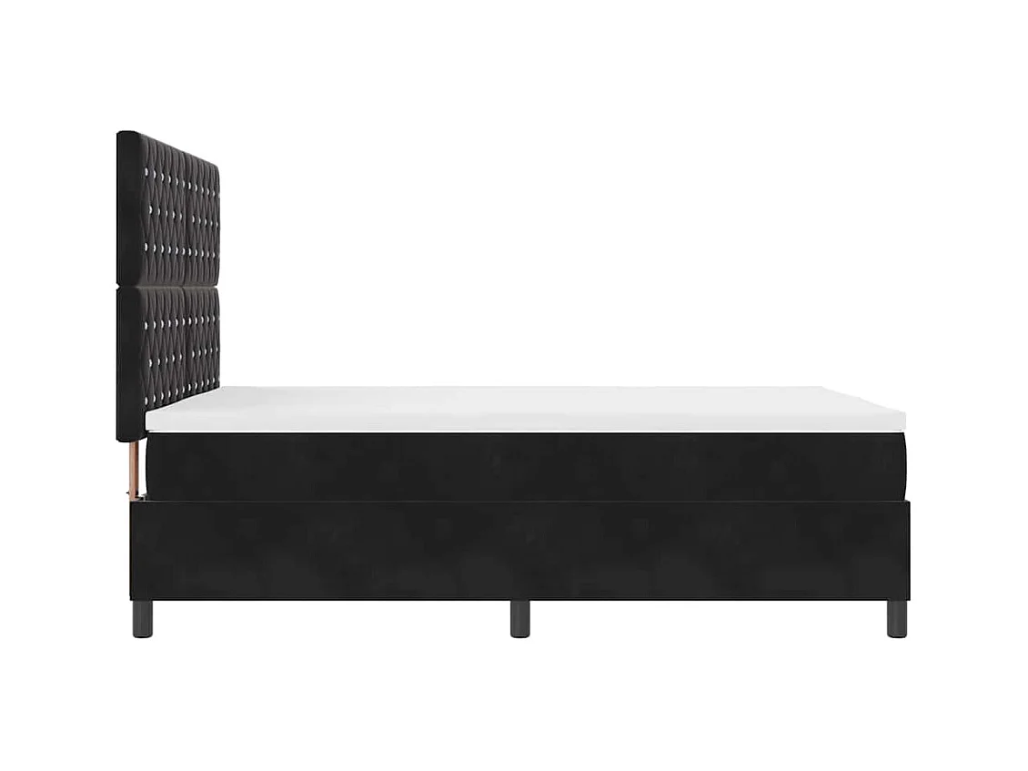Cadre de lit avec matelas Noir 160 x 200 cm Velours