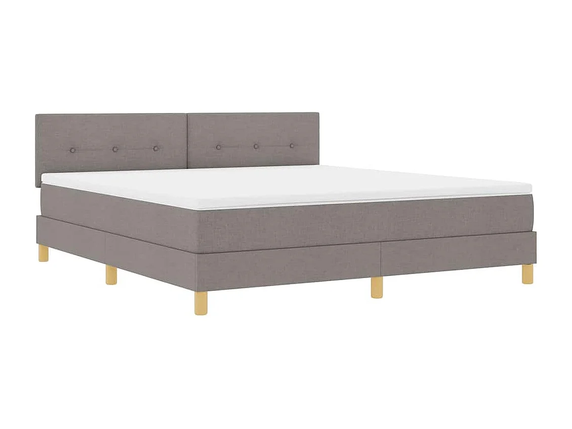 Cadre de lit avec matelas Taupe 180 x 200 cm tissu