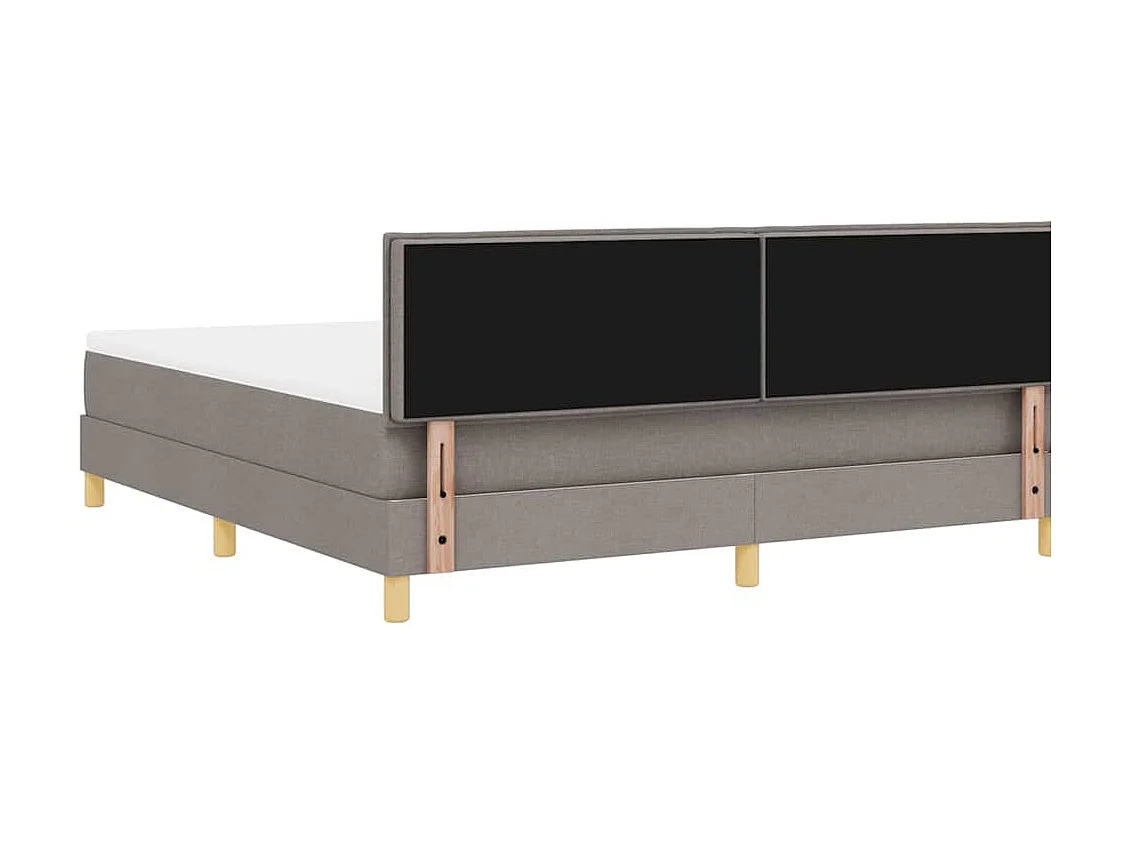 Cadre de lit avec matelas Taupe 180 x 200 cm tissu