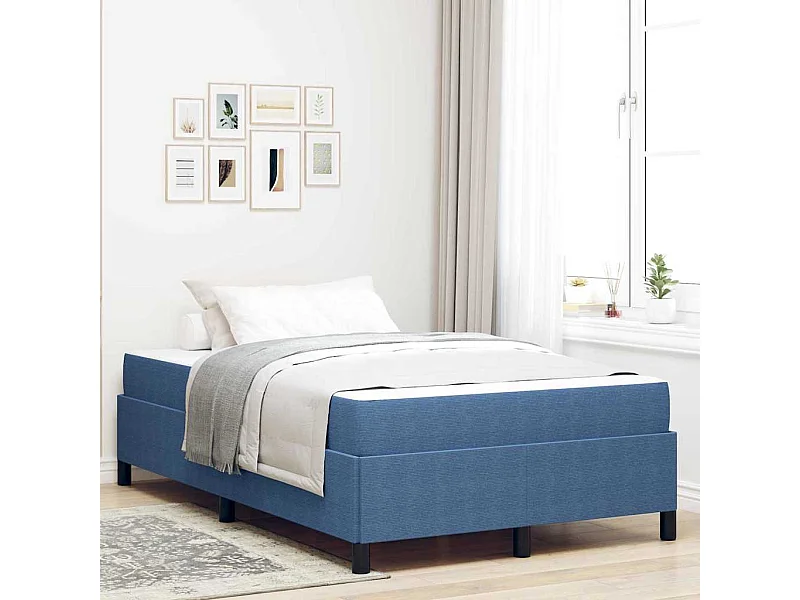 Estrutura da Cama Azul 120 x 200 cm Tecido de veludo côtelé