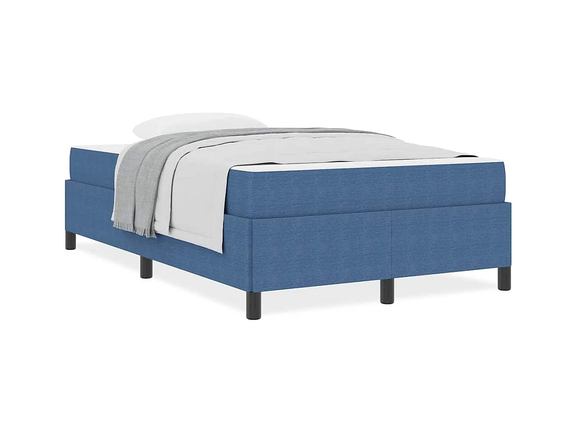 Cadre de lit Bleu 120 x 200 cm Tissu en velours côtelé