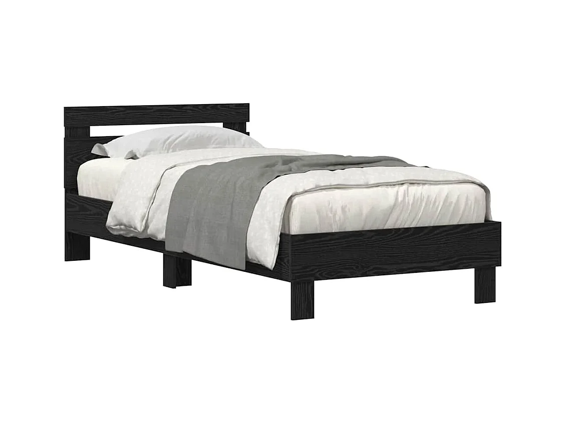 Cadre de lit Chêne noir 100 x 200 cm Bois d'ingénierie