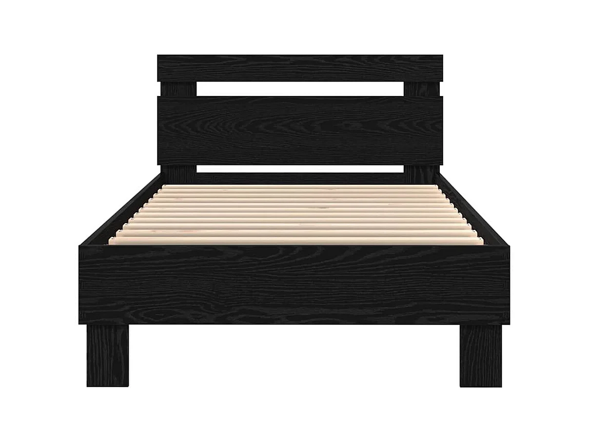 Cadre de lit Chêne noir 100 x 200 cm Bois d'ingénierie